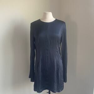 TREASURE & BOND Shift Dress Womens Sz Large Navy Long Sleeve